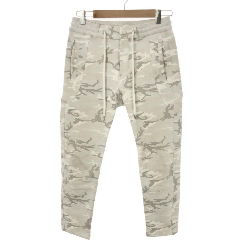 AKM エイケイエム SOLID TAPERED PANTS WHITE CAMO 迷彩柄ストレッチ 
