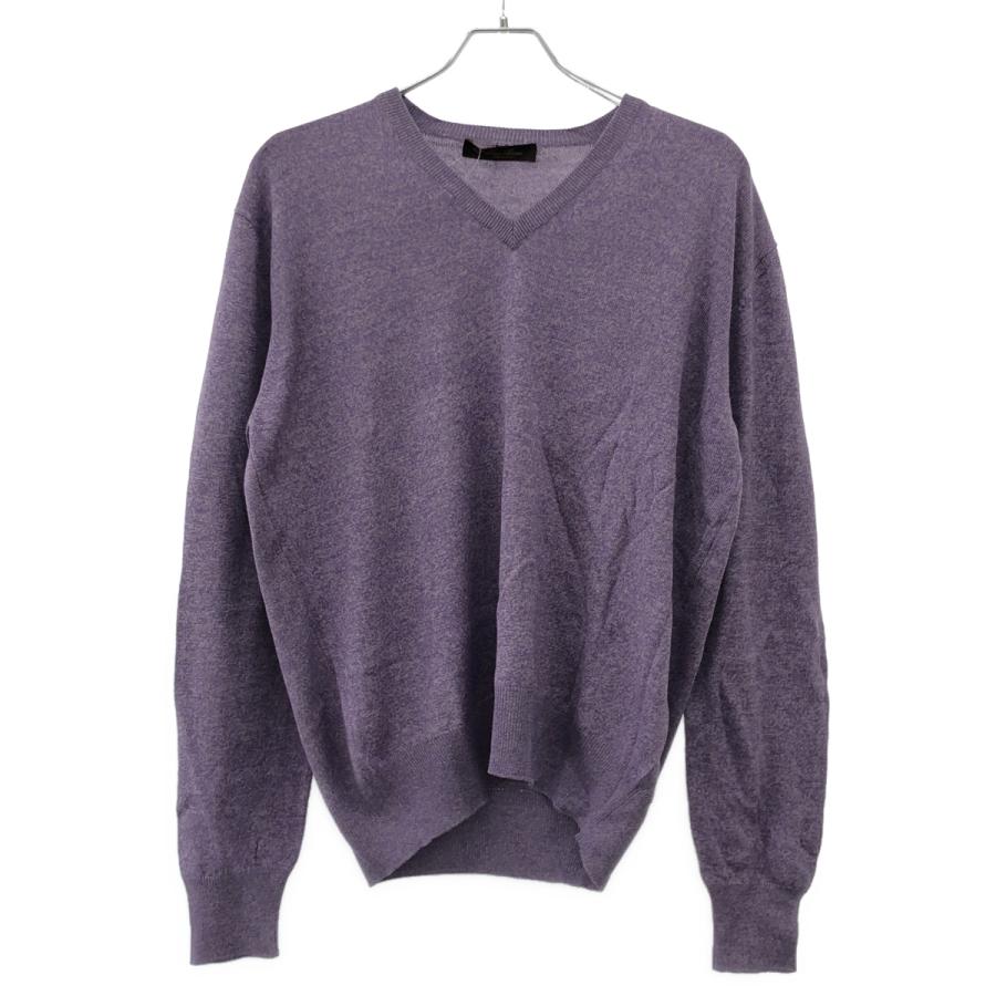 Loro Piana（ロロピアーナ） Vネックシルクニットセーター パープル 48 