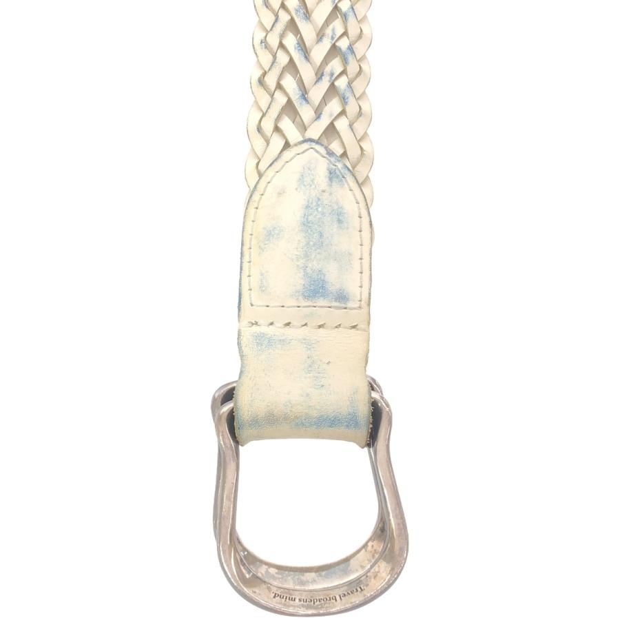 希少レア】 AKM レザーベルトホワイトメッシュ編込 エイケイエム