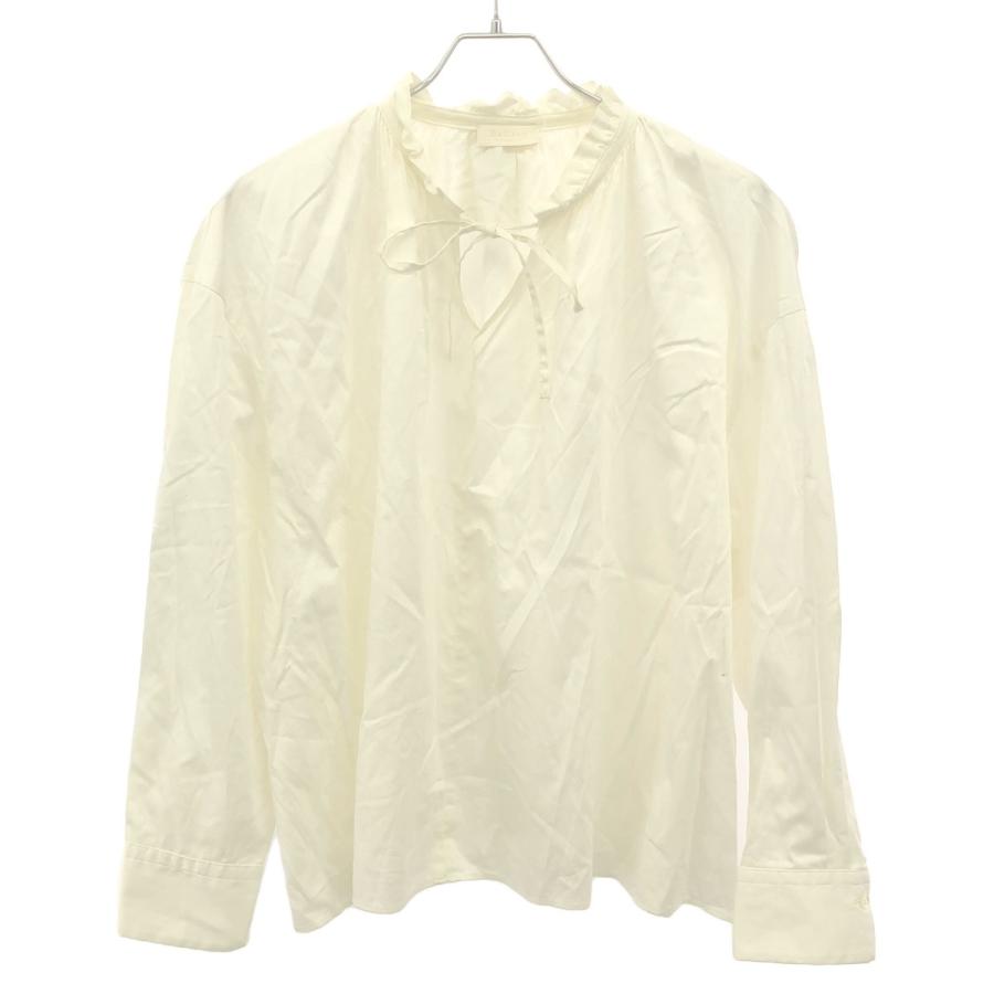 Ballsey（ボールジィ） ハイカウントサテンネックフリルブラウス 11-01