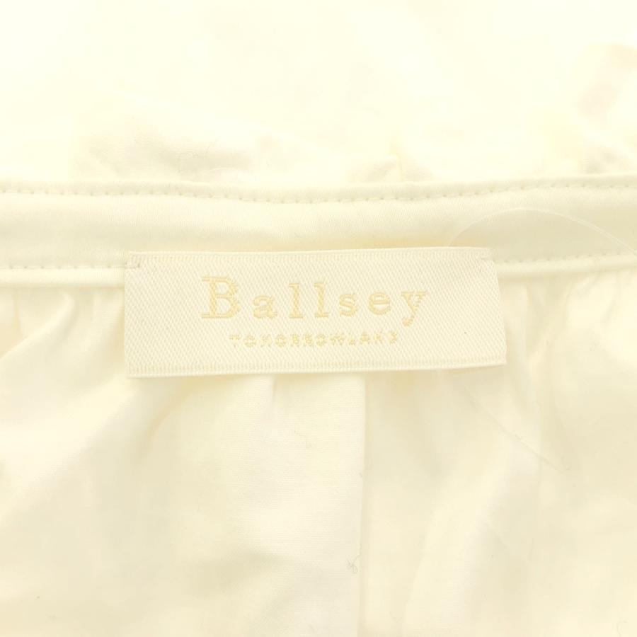 Ballsey（ボールジィ） ハイカウントサテンネックフリルブラウス 11-01