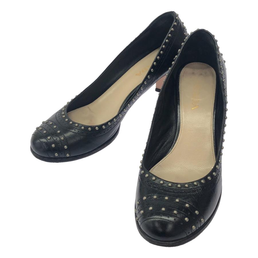 PRADA（プラダ） スタッズレザーパンプス ブラック 35 1/2