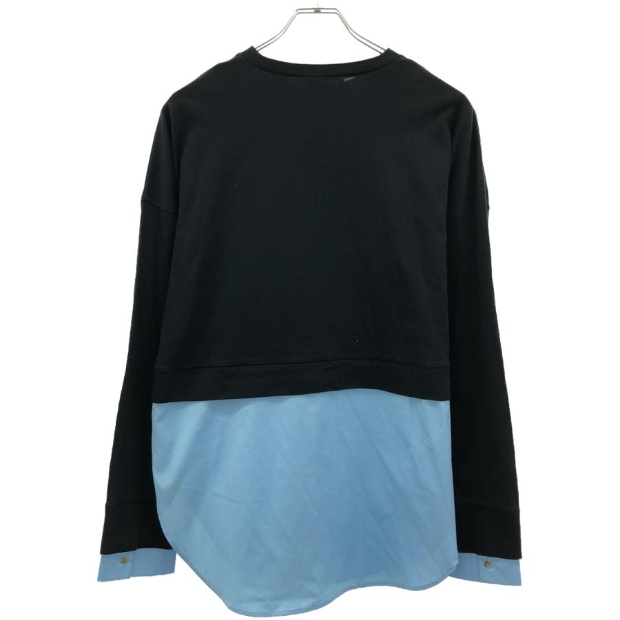 ENFOLD エンフォルド 24AW  SHIRT LAYERED LONG-SLEEVES T-SHIRT ドッキングシャツ 300HA280-2310 ダークネイビー ブルー 38 ENFOLD（エンフォルド） 24AW SHIRT LAYERED LONG-SLEEVES T-SHIRT