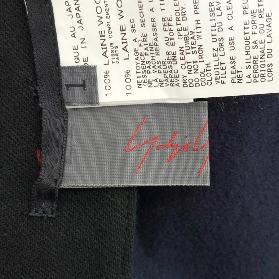 YOHJI YAMAMOTO +NOIR ヨウジヤマモト プリュスノアール 15AW ウールフラノ フーデッド ケープコート ポンチョ NY-C33-113 ネイビー 1 ITPFH90ULMJS | YOHJI YAMAMOTO +NOIR | 02