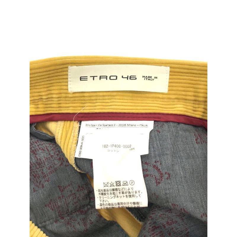ETRO エトロ 18AW コーデュロイスラックスパンツ イエロー 46 ETRO エトロ 18AW コーデュロイスラックスパンツ イエロー 46