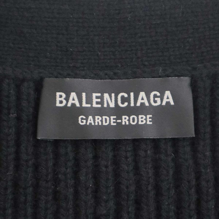 BALENCIAGA バレンシアガ セーフティピン ウールニットカーディガン 772203 T4143 ブラック M ITPJDD5QBTYM_2