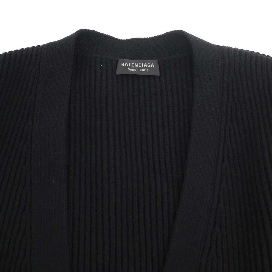 BALENCIAGA バレンシアガ セーフティピン ウールニットカーディガン 772203 T4143 ブラック M ITPJDD5QBTYM_3