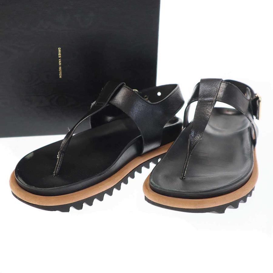 ドリスヴァンノッテン　黒いレザーサボサンダル DRIES VAN NOTEN（ドリス ヴァン ノッテン） 19SS レザーサンダル