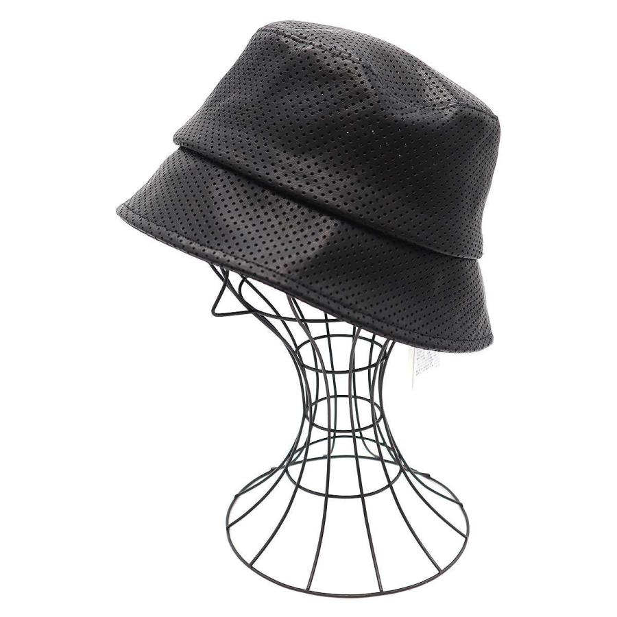 未使用　KIJIMA TAKAYUKI ブラックレザーバケットハット KIJIMA TAKAYUKI 23AW レザーバケットハット ブラック
