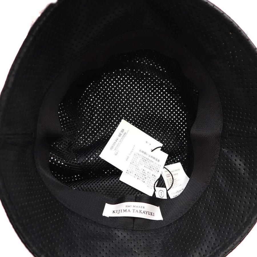 未使用　KIJIMA TAKAYUKI ブラックレザーバケットハット KIJIMA TAKAYUKI 23AW レザーバケットハット ブラック