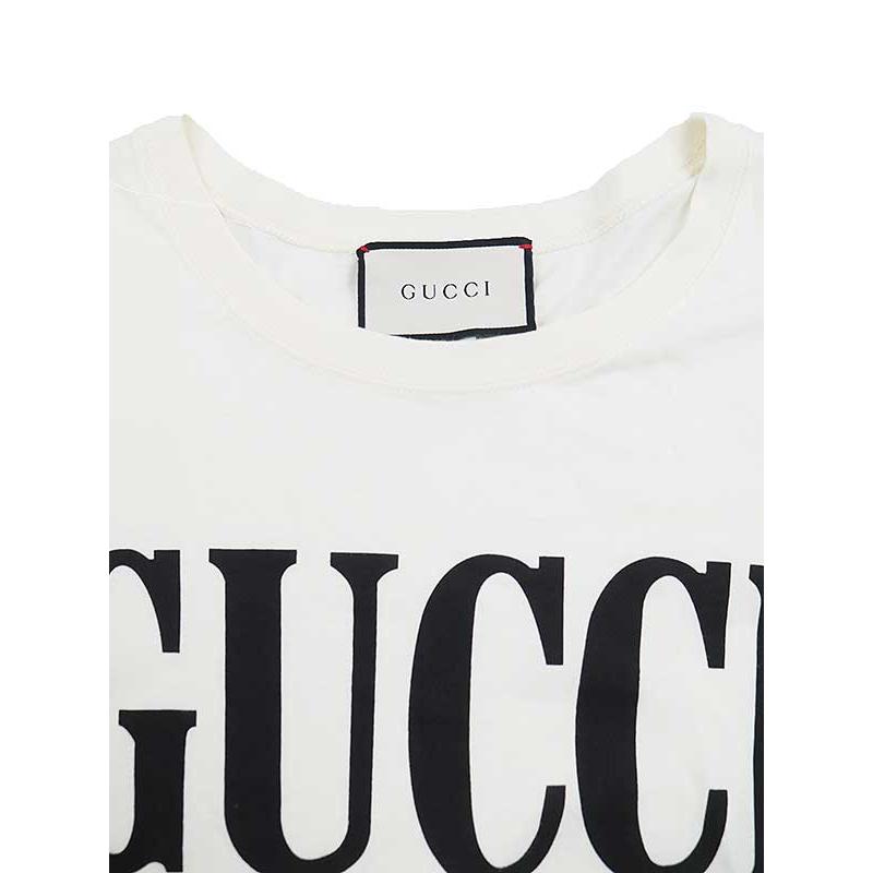 GUCCI (グッチ) ロゴプリントtシャツ ホワイト サイズ:XS