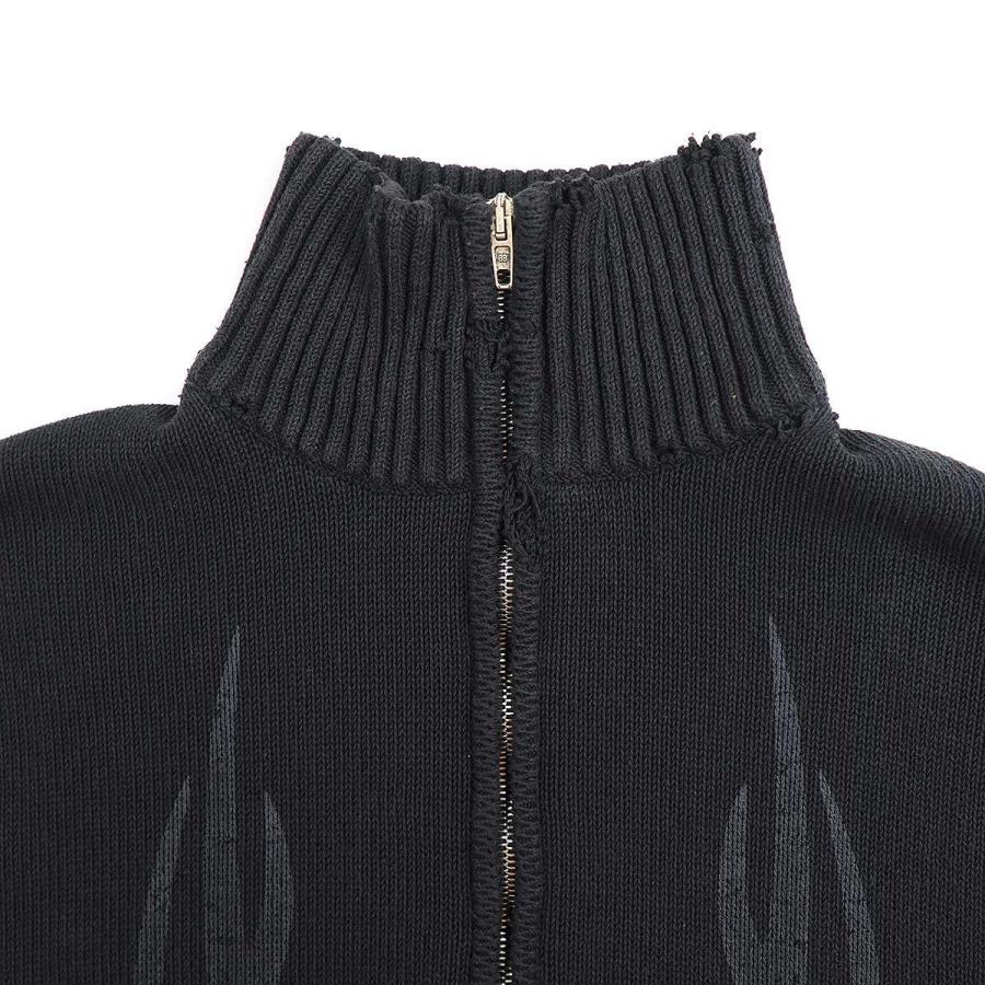 【美品】BALENCIAGA ブラック ロゴ ジャガード カーディガン 23286661_53443319_1000.jpg