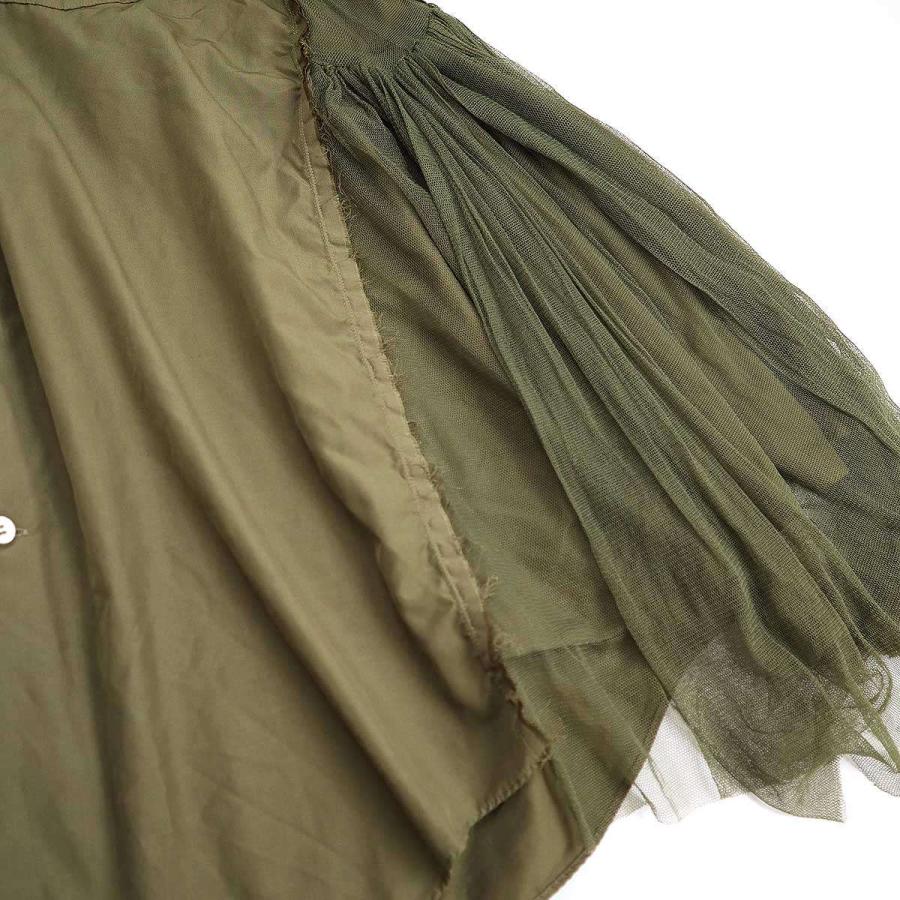 COMME des GARCONS COMME des GARCONS コムデギャルソンコムデギャルソン 23AW ラウンドカラーチュールドッキングシャツブラウス RL-B008 カーキ M COMME des GARCONS COMME des GARCONS - COMME des GARCONS COMME des