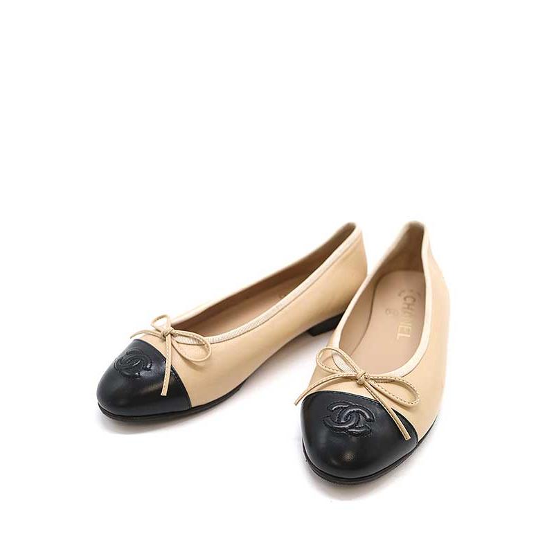 美品CHANEL シャネル パンプス ブラウンココマークリボン36c