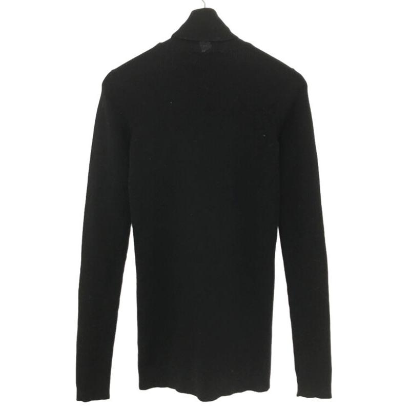 DRIES VAN NOTEN 15AW スパンコール Vカラー ニット 黒 ウール