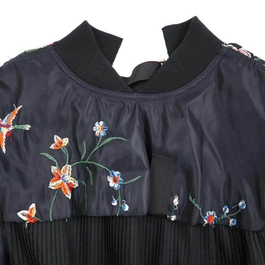sacai サカイ 17SS フラワーエンブロイダリープリーツワンピース sacai サカイ 17SS フラワーエンブロイダリープリーツワンピース