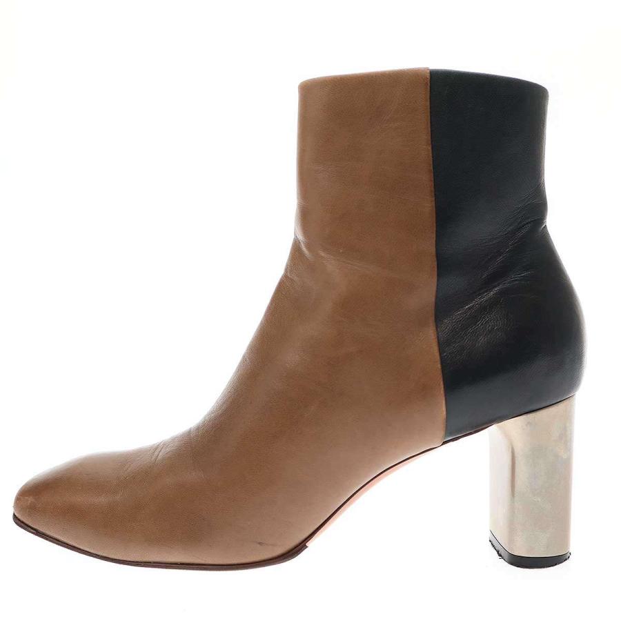 CELINE セリーヌ バイカラーレザーヒールブーツ ブラウン CELINE セリーヌ バイカラーレザーヒールブーツ ブラウン