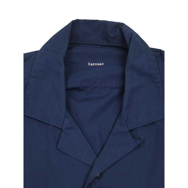 Porter Classic ポータークラシック KEROUAC SHIRT コットンオープンカラーシャツ ネイビー サイズ:S メンズ ITQD5GQDF9NU｜modescape｜03