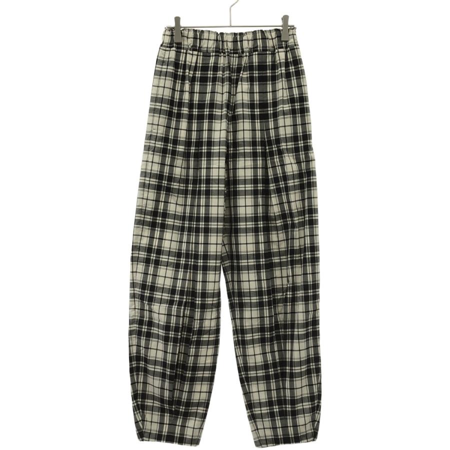 ENFOLD エンフォルド★ハイウエスト　グレンチェックワイドパンツ　レイヤード ENFOLD（エンフォルド） 24SS DRAPE TAPERED-TROUSERS チェック
