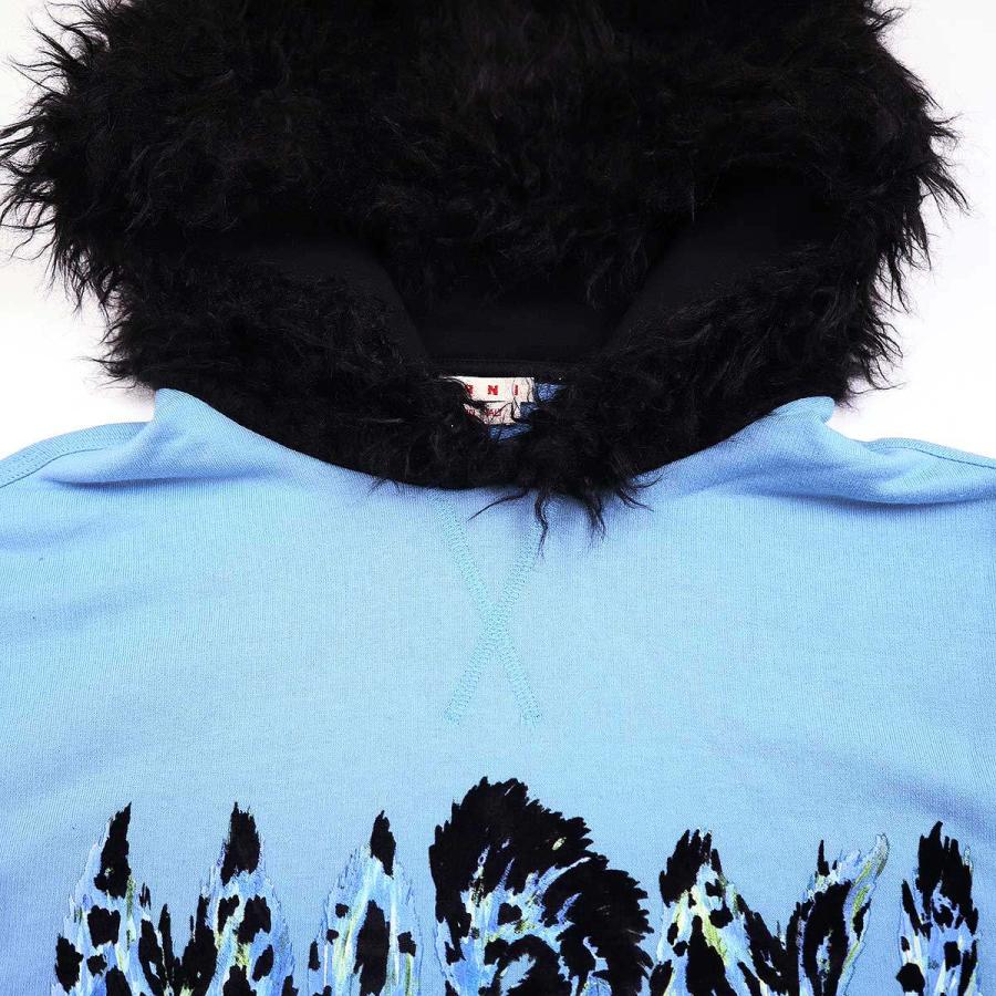 MARNI マルニ 22AW レオパードロゴフーデッドファープルオーバー