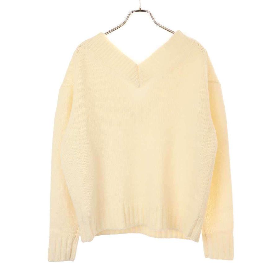MADISONBLUE マディソンブルー 黒/白 ブークレボーダーニット MADISON BLUE マディソンブルー 23AW LOOSE V NECK PO ルーズV