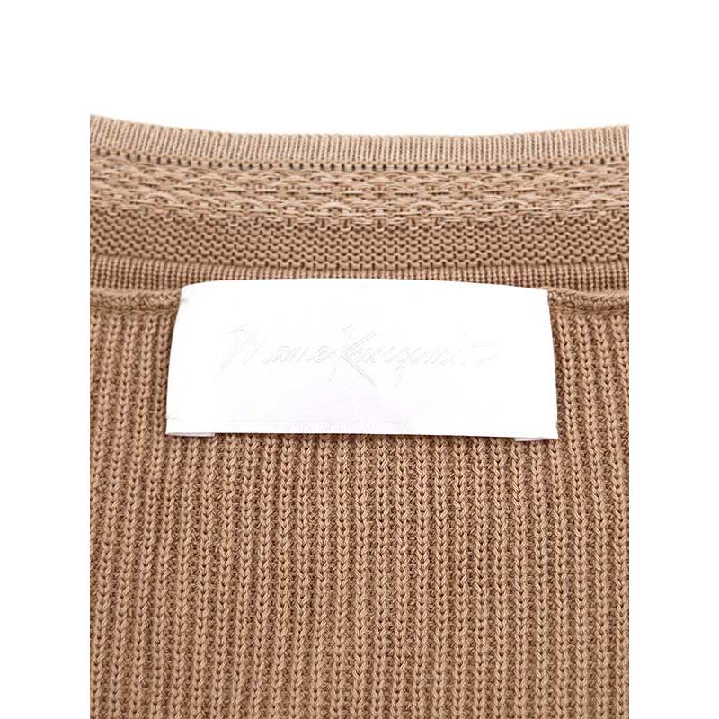 Mame Kurogouchi ワンピース ベージュ　サイズ1　75900円 mame kurogouchi マメ クロゴウチ20SS Mixed Fabric Dress V