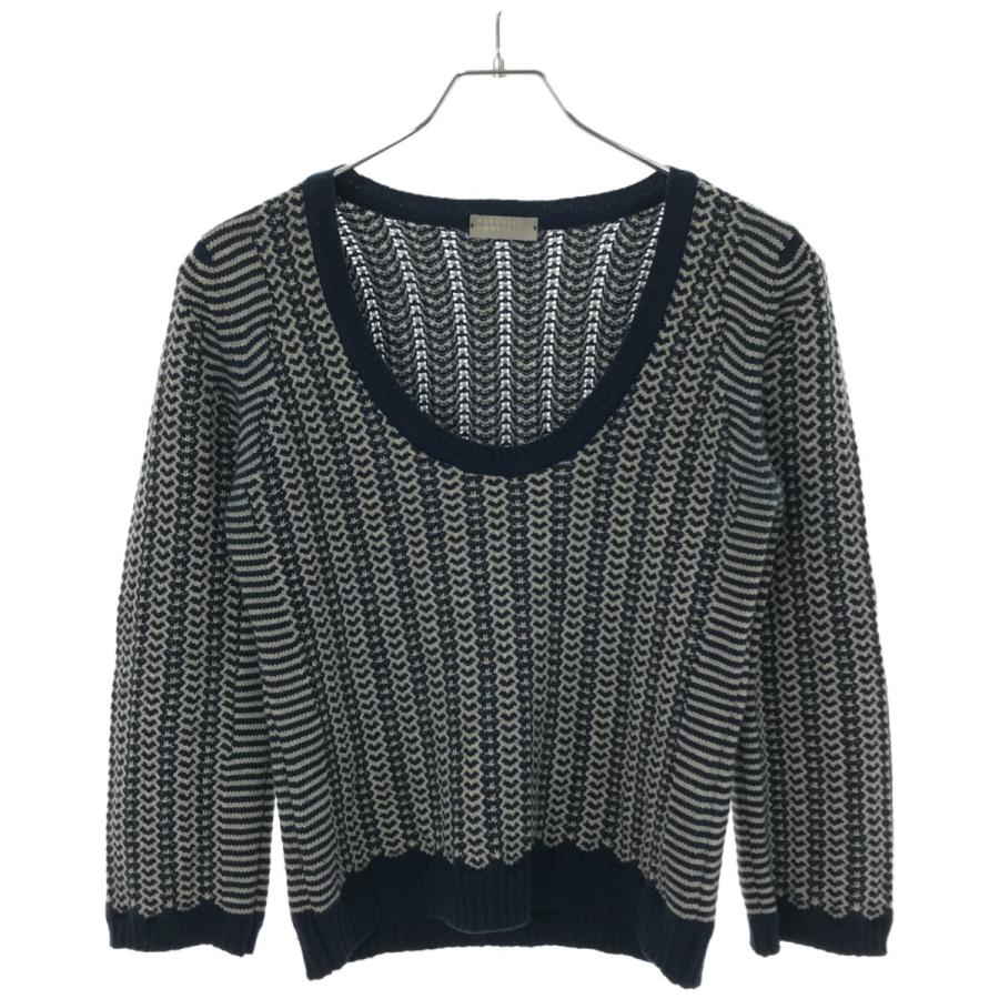 ［美品 上質］マーガレットハウエル カシミヤ ニット ブラック ショルダーボタン WASHABLE WOOL SILK KNITWEAR | MARGARET HOWELL（マーガレット