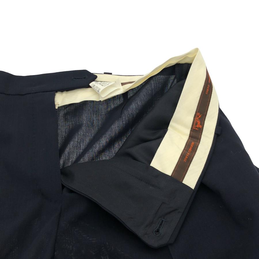 HERMES（エルメス） 2タックウールワイドスラックスパンツ ネイビー 42 