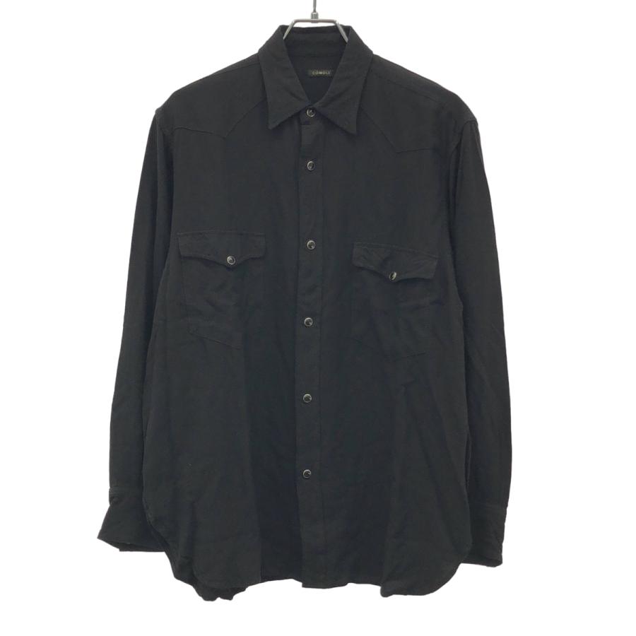 COMOLI（コモリ） 25SS レーヨンウエスタンシャツ B01-02003 ブラック
