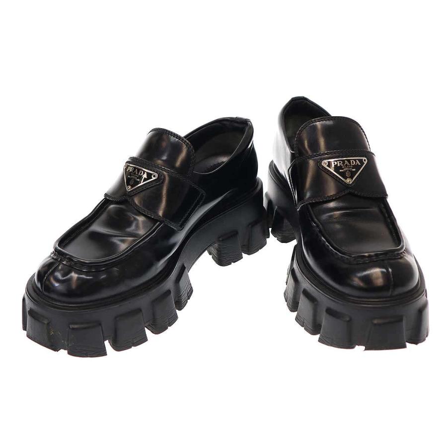 プラダモノリスブラッシュドレザー36 PRADA】モノリスブラッシュドレザーローファー/36サイズ PRADA】プラダ