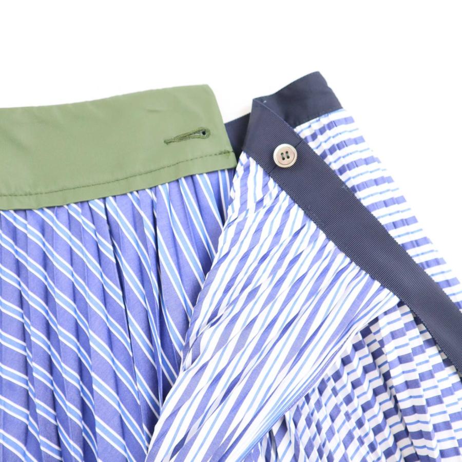 SACAIプリーツスカートストライプ新品サカイコットンポプリン