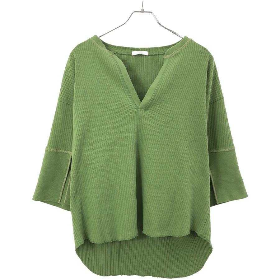 CLANE クラネ 22SS COLOR STITCH HEAVY RIB TOPS カラーステッチ