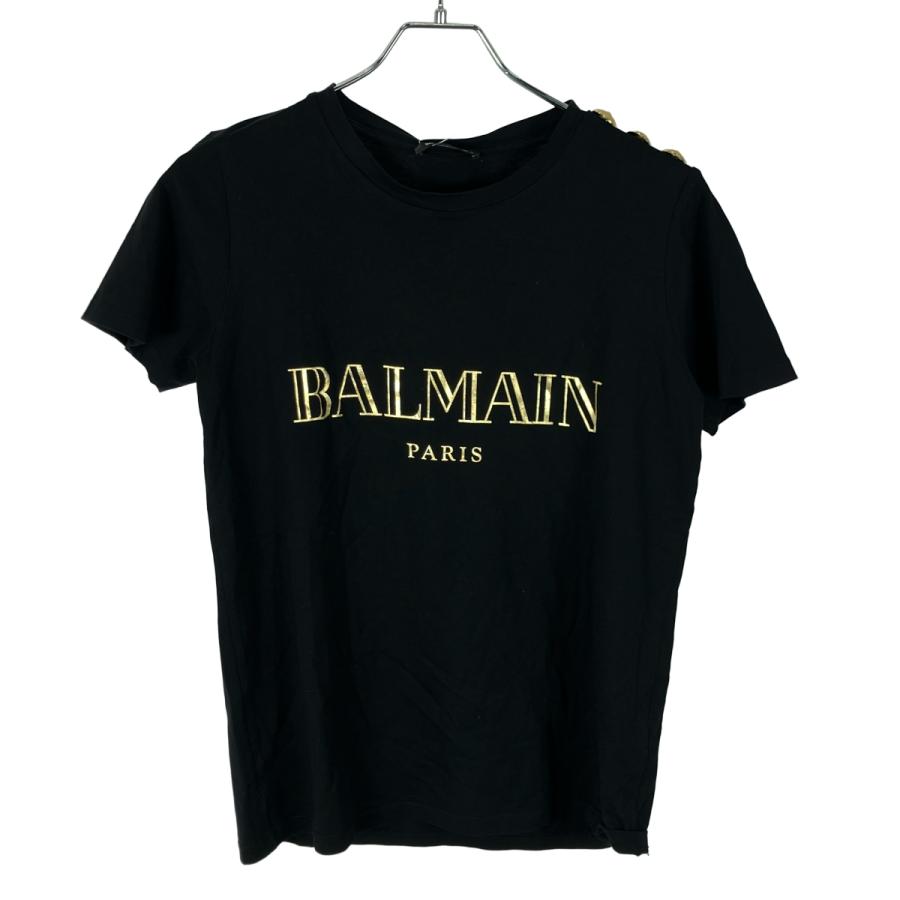 BALMAIN（バルマン） ショルダーボタン ロゴプリントTシャツ 128539
