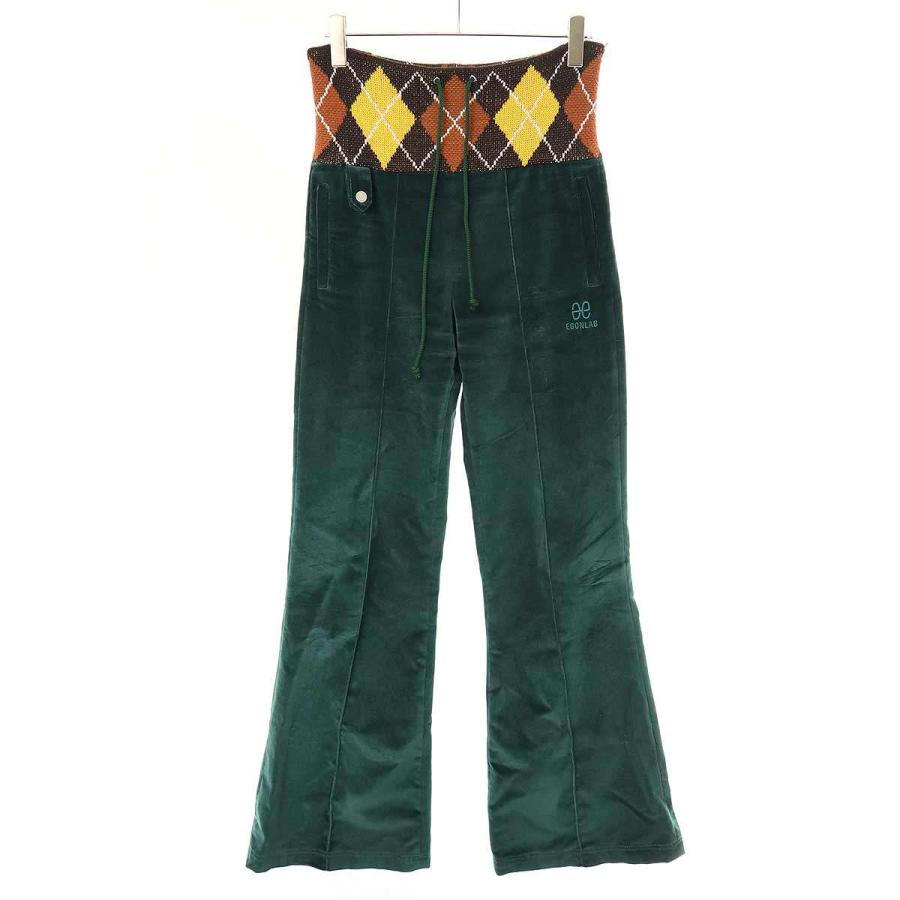 EGONLAB エゴンラボ 23AW ベルベットトラウザーパンツ グリーン