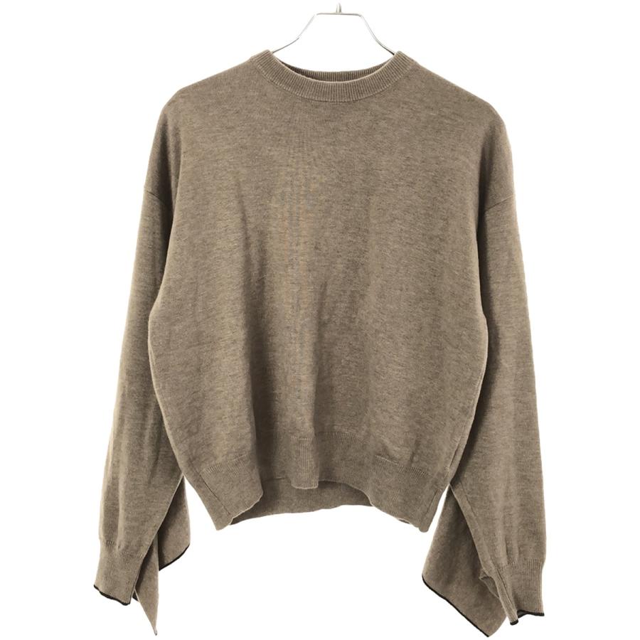 CLANE クラネ 21AW BACK FRILL LINE KNIT BLACK バックフリル