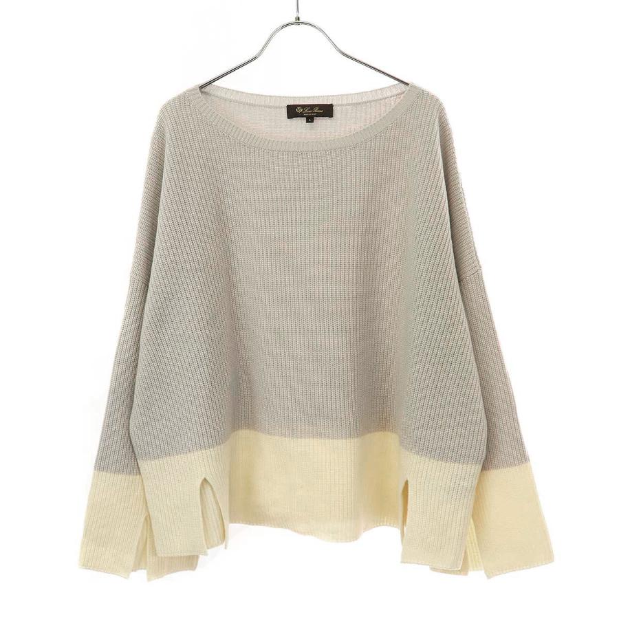 ロロピアーナ　カシミヤセーター Loro Piana ロロピアーナ バイカラーカシミヤニットセーター FAI0984