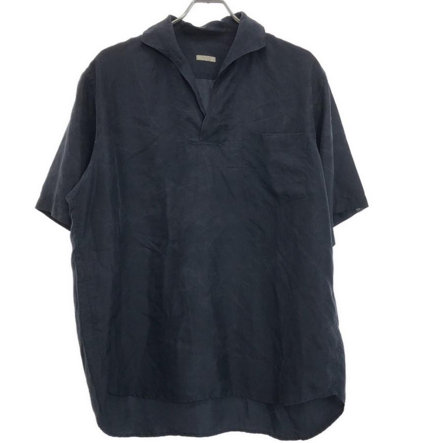 COMOLI コモリ 17SS シルクスキッパーシャツ K01-02014 ネイビー 2 