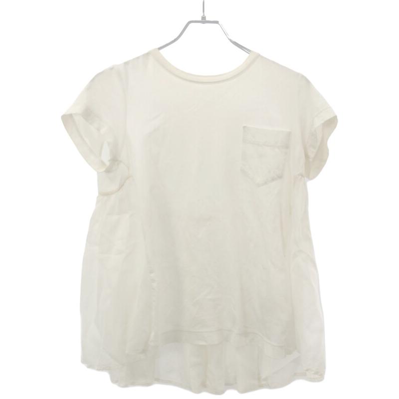 sacai サカイ 16SS バックプリーツシフォンTシャツ ホワイト 2 16 