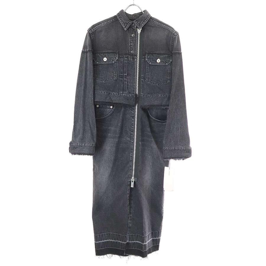 sacai サカイ 20AW ジップアップボアデニム ドレスワンピース 20 sacai サカイ 20AW ジップアップボアデニム ドレスワンピース 20
