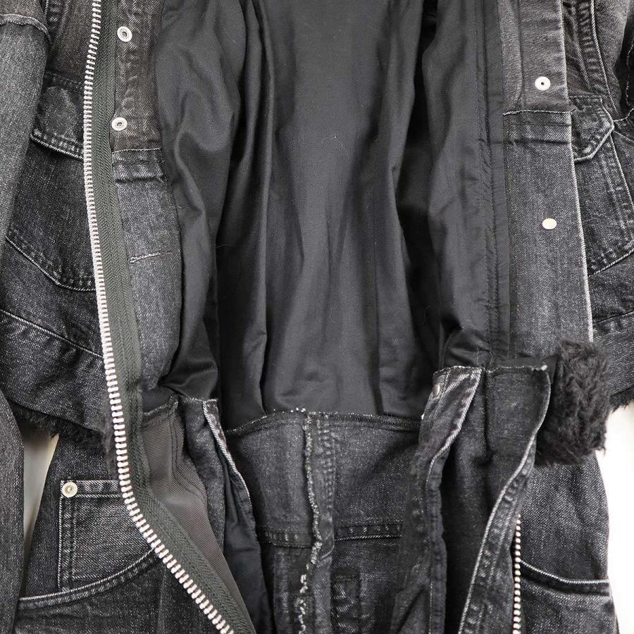 sacai サカイ 20AW ジップアップボアデニム ドレスワンピース 20 sacai サカイ 20AW ジップアップボアデニム ドレスワンピース 20