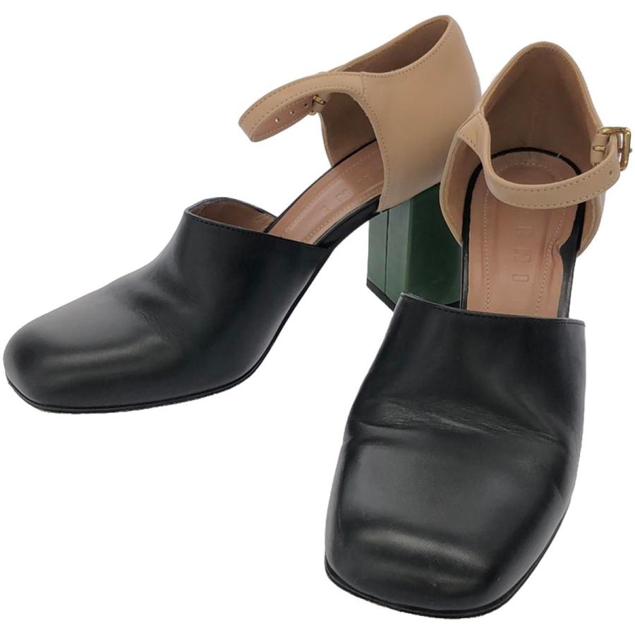 MARNI（マルニ） 15AW スクエアヒールレザーストラップパンプス