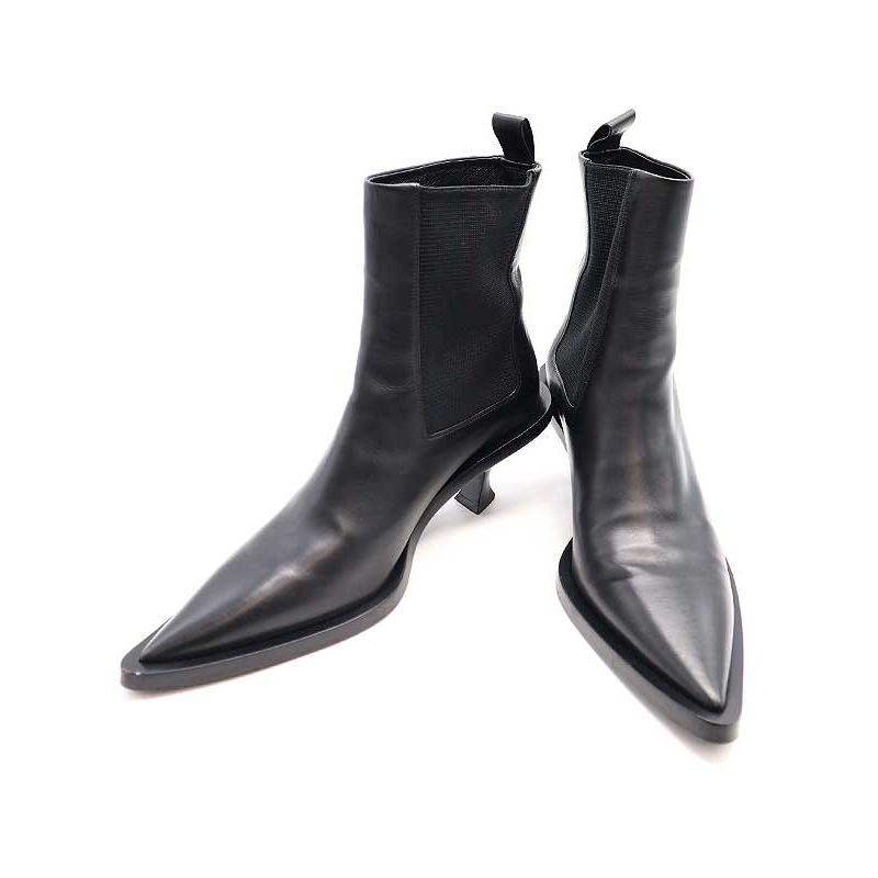 JIL SANDER ジルサンダー ポインテッドトゥ レザーヒールブーツ JIL SANDER ジルサンダー ポインテッドトゥ レザーヒールブーツ