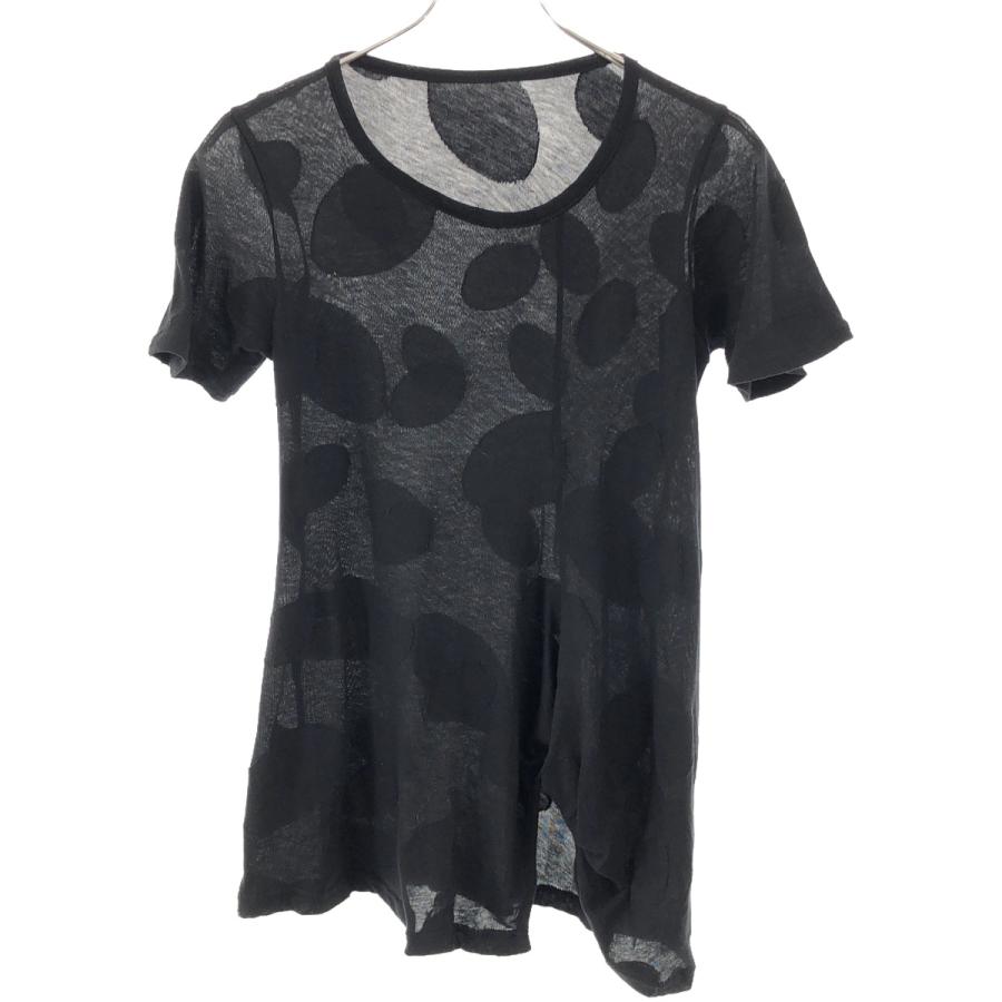 Yohji Yamamoto - YOHJI YAMAMOTO +NOIR ヨウジヤマモト プリュスノアール ドットデザインTシャツ NO-T48-088 ブラック 2 YOHJI YAMAMOTO +NOIR ヨウジヤマモト プリュスノアール ドット