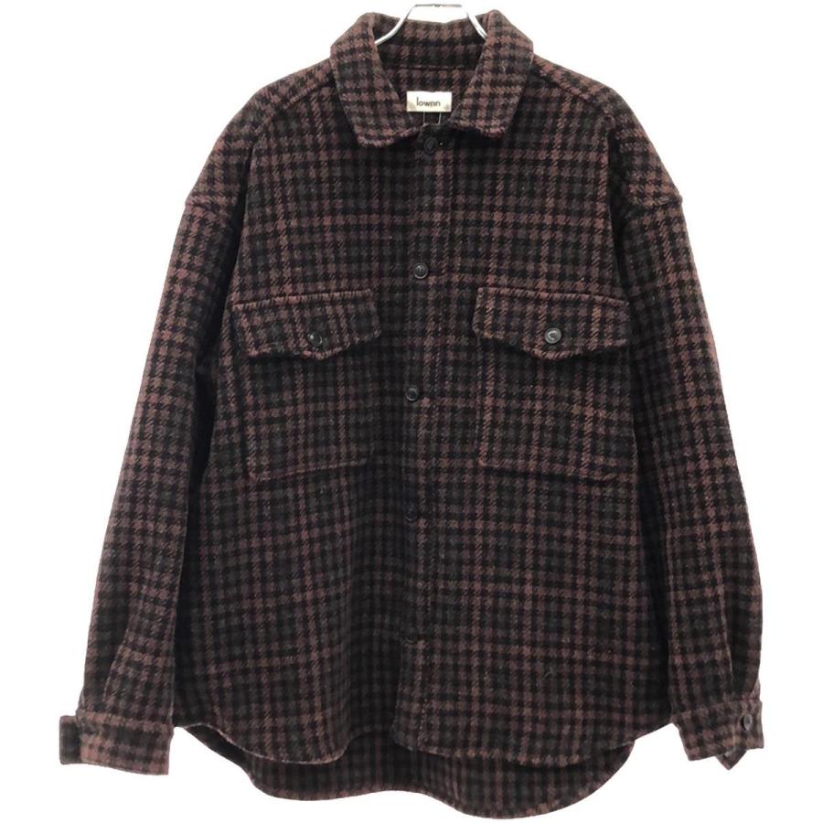 Lownn ロウン 18AW Over Shirt ウールオーバーシャツ ブラウン 48 