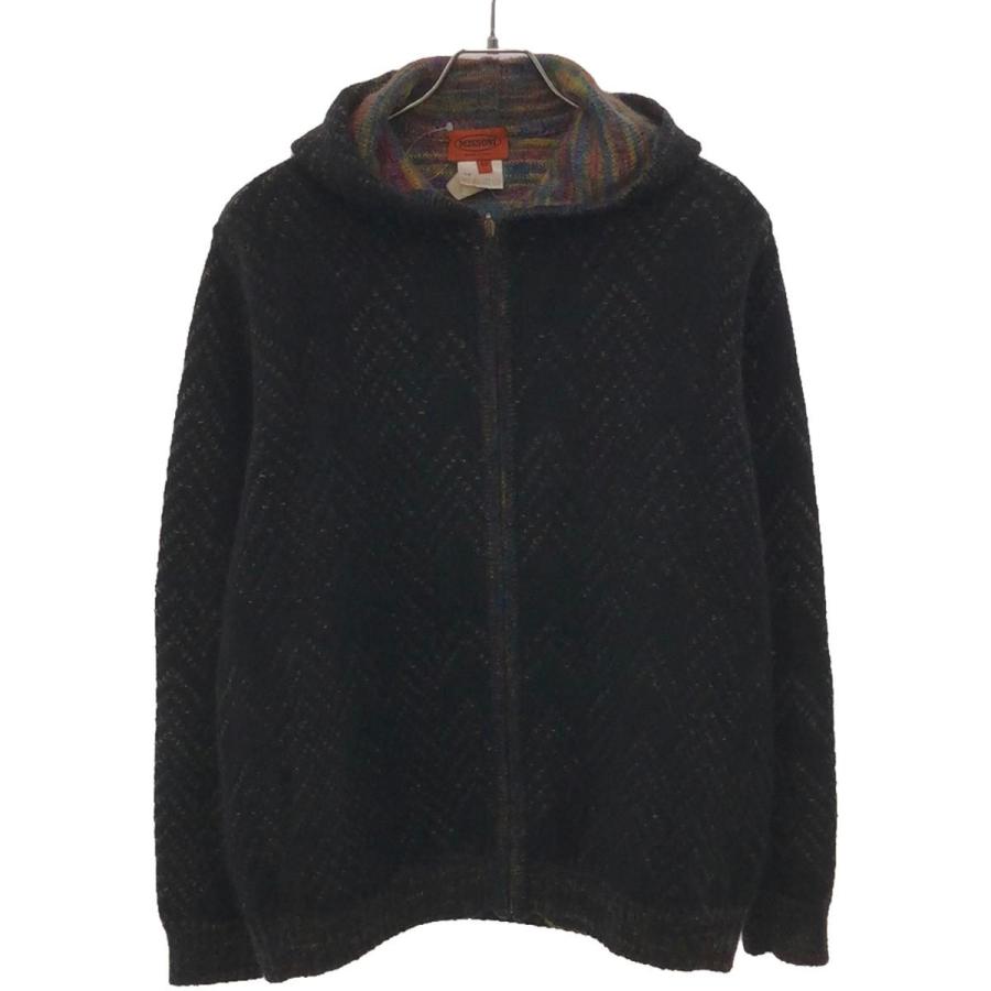 MISSONI ミッソーニ モヘヤウールジップアップニットパーカー ブラック