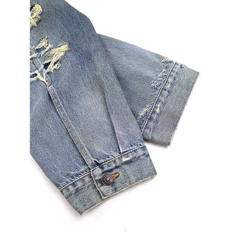 BALENCIAGA バレンシアガ 23SS PATCHED DESTROYED JACKET BALENCIAGA バレンシアガ 23SS PATCHED DESTROYED JACKET
