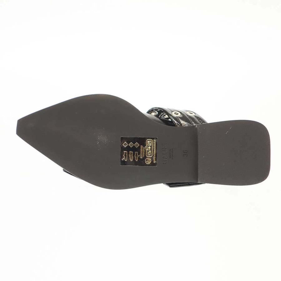 GANNI ガニー WIDE BUCKLE SLING BACK FLAT SHOES バックルシューズ  