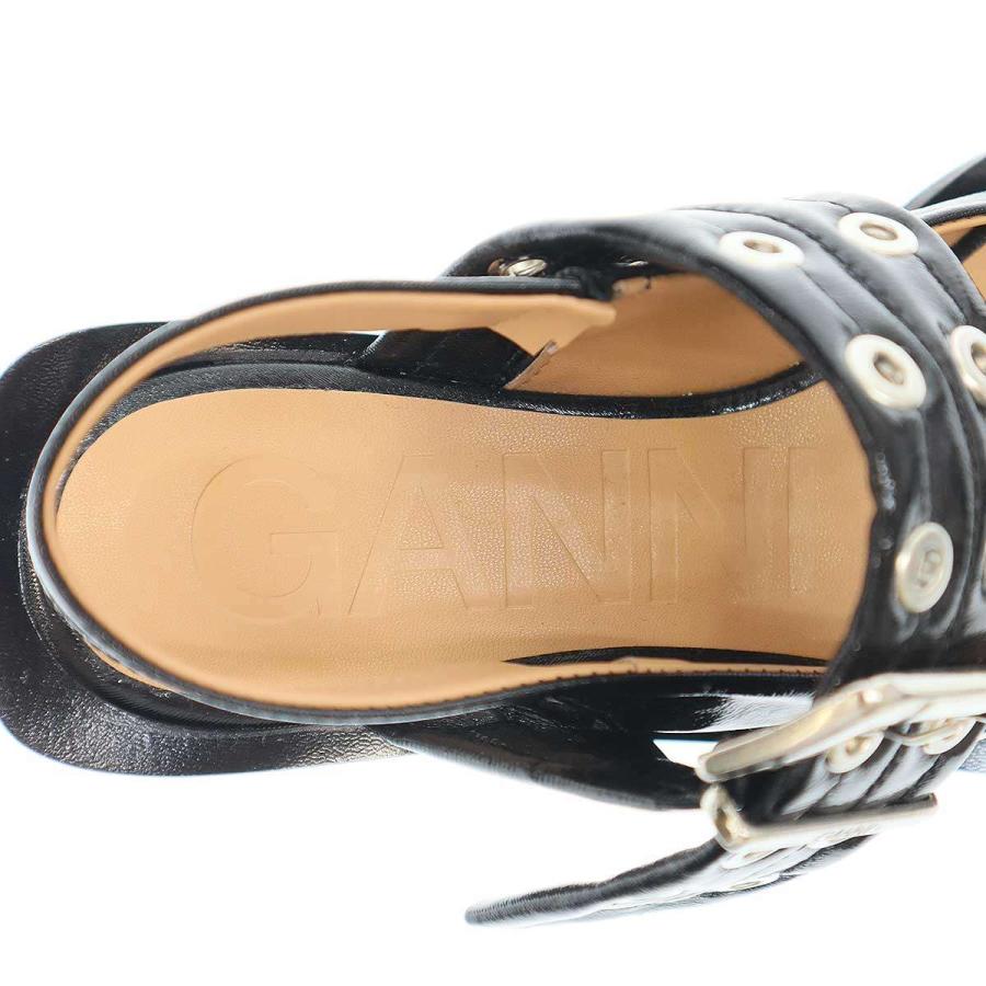 GANNI ガニー WIDE BUCKLE SLING BACK FLAT SHOES バックルシューズ  