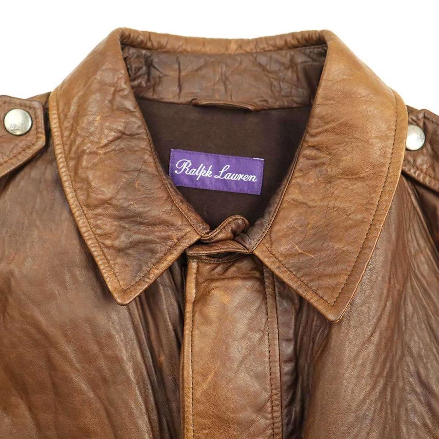 ラルフローレン　パープルレーベル　レザー　vintage加工　M ラルフローレンパープルレーベルレザーvintage加工M