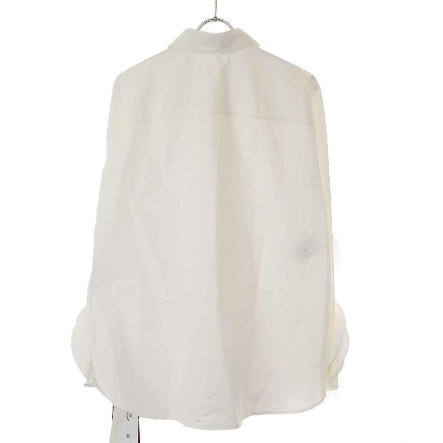 VALENTINO ヴァレンティノ 24AW フラワーデザインスリーブ ブロードシャツ 4B3AB5U05A6 ホワイト 44 VALENTINO（ヴァレンティノ） 24AW フラワーデザインスリーブ ブロード